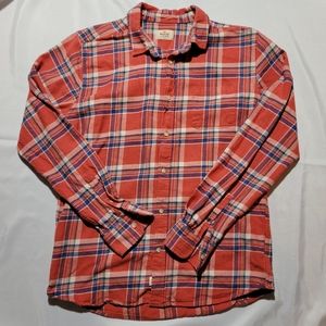 Marine Layer Mens Sz Marge (Medium Large) Button Down Flannel Shirt Red Plaid